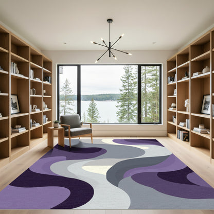 Purple Gray Gradient Flow Rug