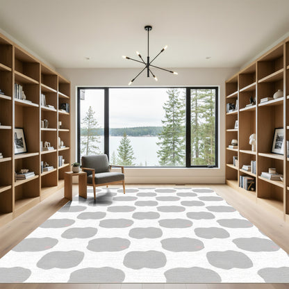 Gray Cloud Scatter With Pink Dot Rug