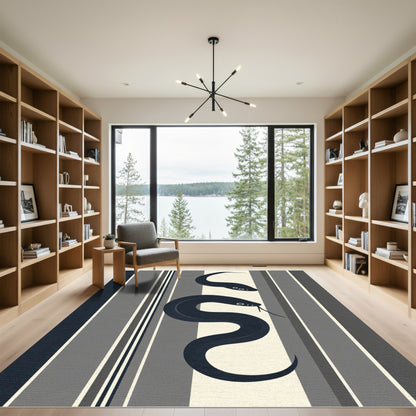 Dark Eels Abstract Striped Rug