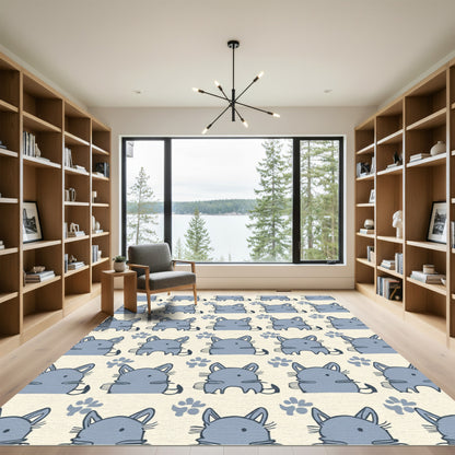 Whimsical Gray Fox Paw Background Rug