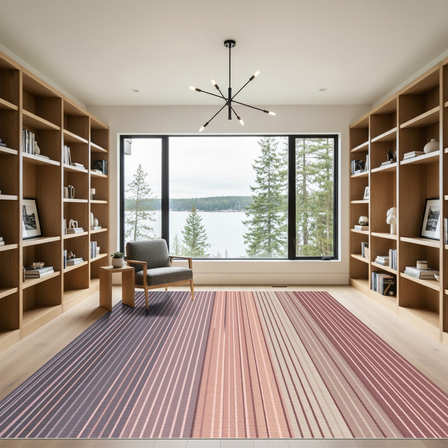 Blended Vertical Stripes Gradient Rug