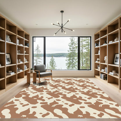 Brown Cream Spotted Animal Hide Rug