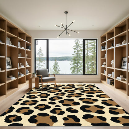 Brown Black Cheetah Spots Rug