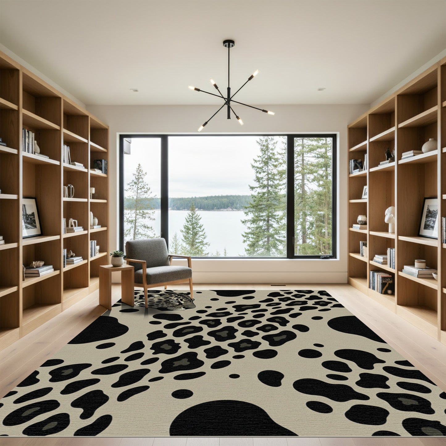 Chic Leopard Spots Abstract Rug