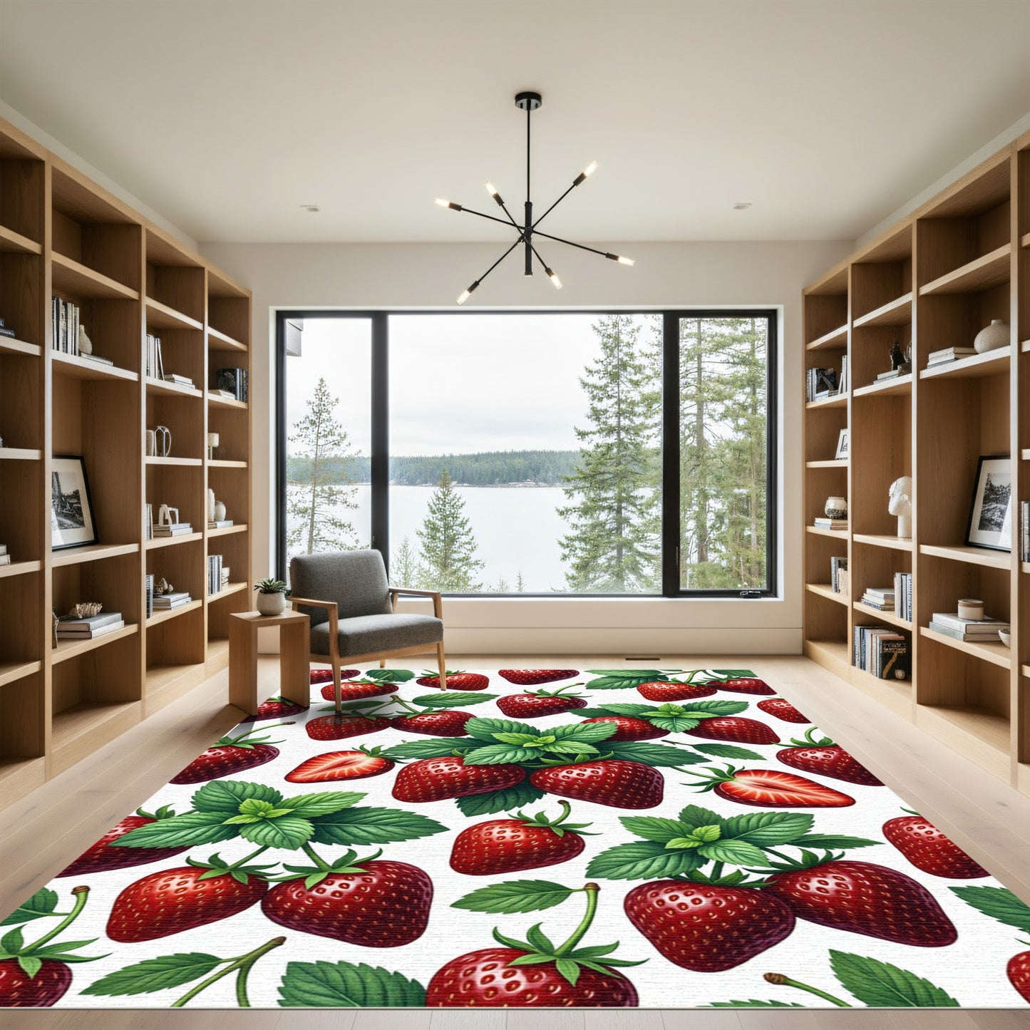 Lush Red Strawberry Botanical Garden Rug