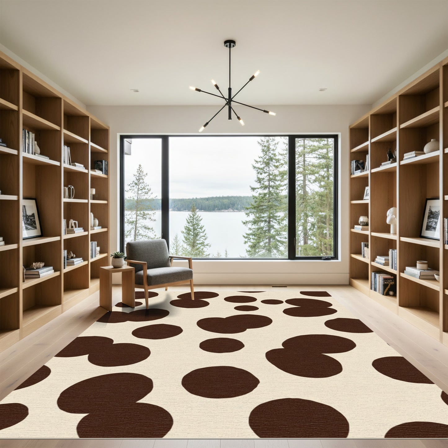 Brown Cream Irregular Spot Rug