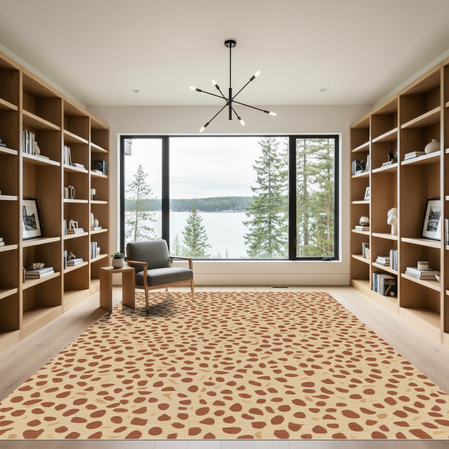 Terracotta Tan Dalmatian Dot Rug