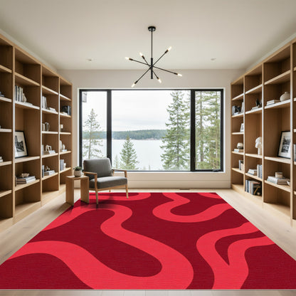 Crimson Red Organic Flow Rug