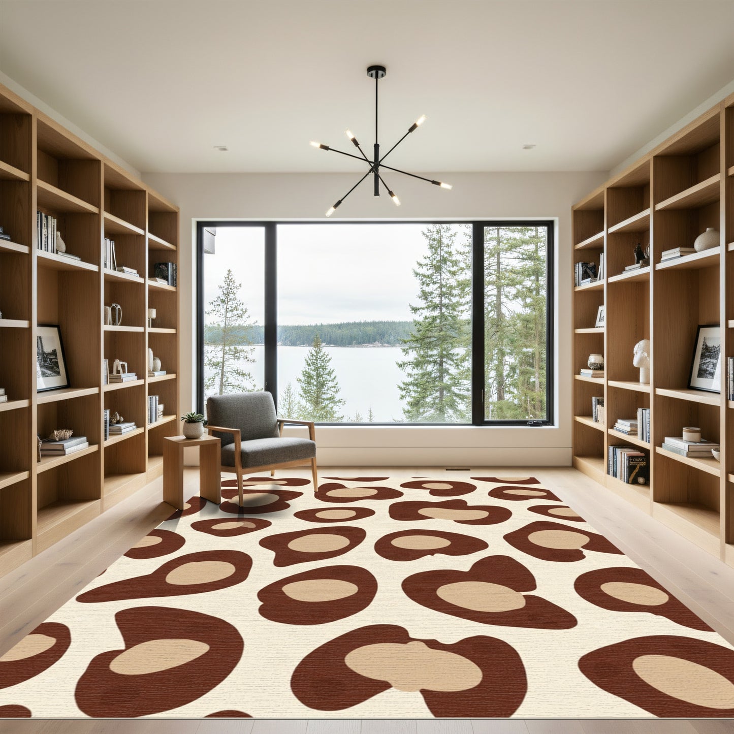 Rich Brown Leopard Spots Rug