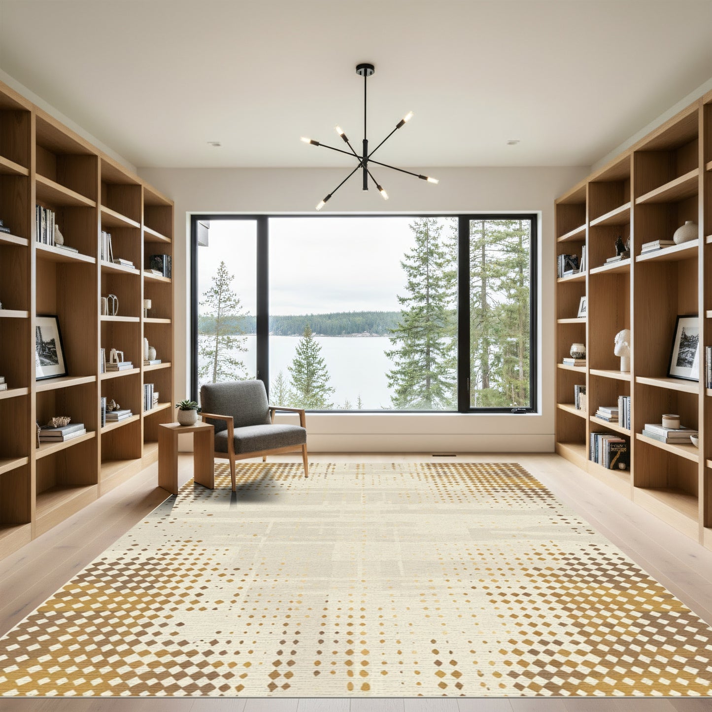 Grayscale Diamond Gradient Texture Rug