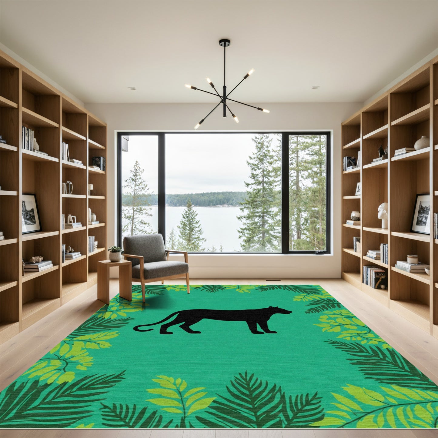 Black Panther Tropical Jungle Theme Rug