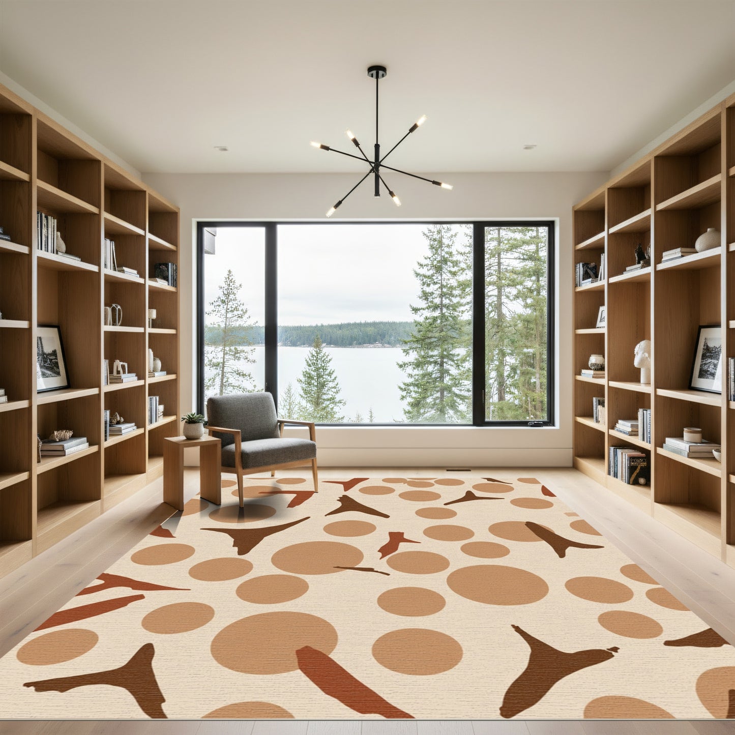 Abstract Earthy Dot Scatter Rug