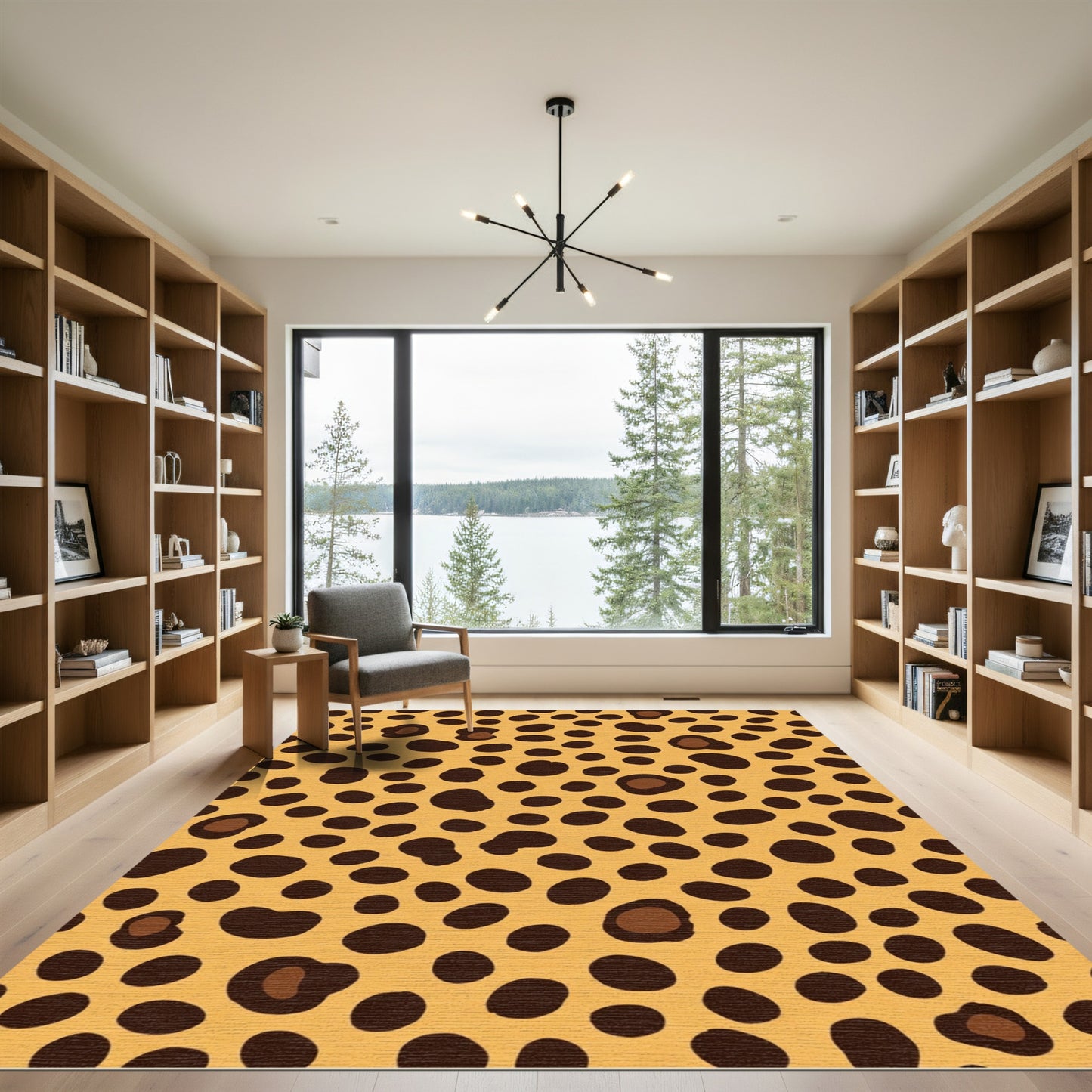 Chic Ocher And Sable Spots Rug
