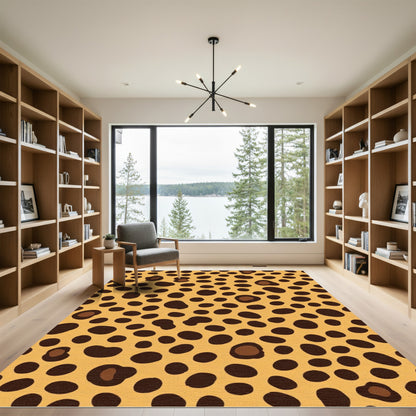 Chic Ocher And Sable Spots Rug