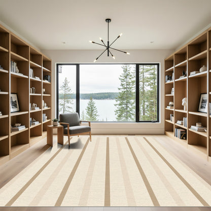 Neutral Tones Vertical Stripe Rug