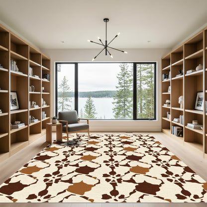 Earthy Tones Abstract Floral Connection Rug