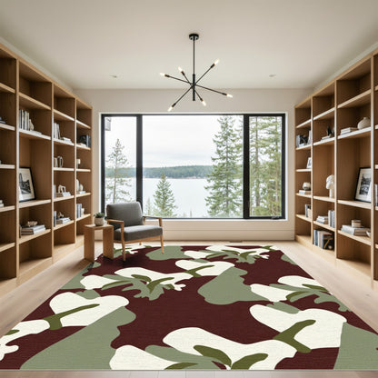 Camouflage Woodland Abstract Shapes Rug