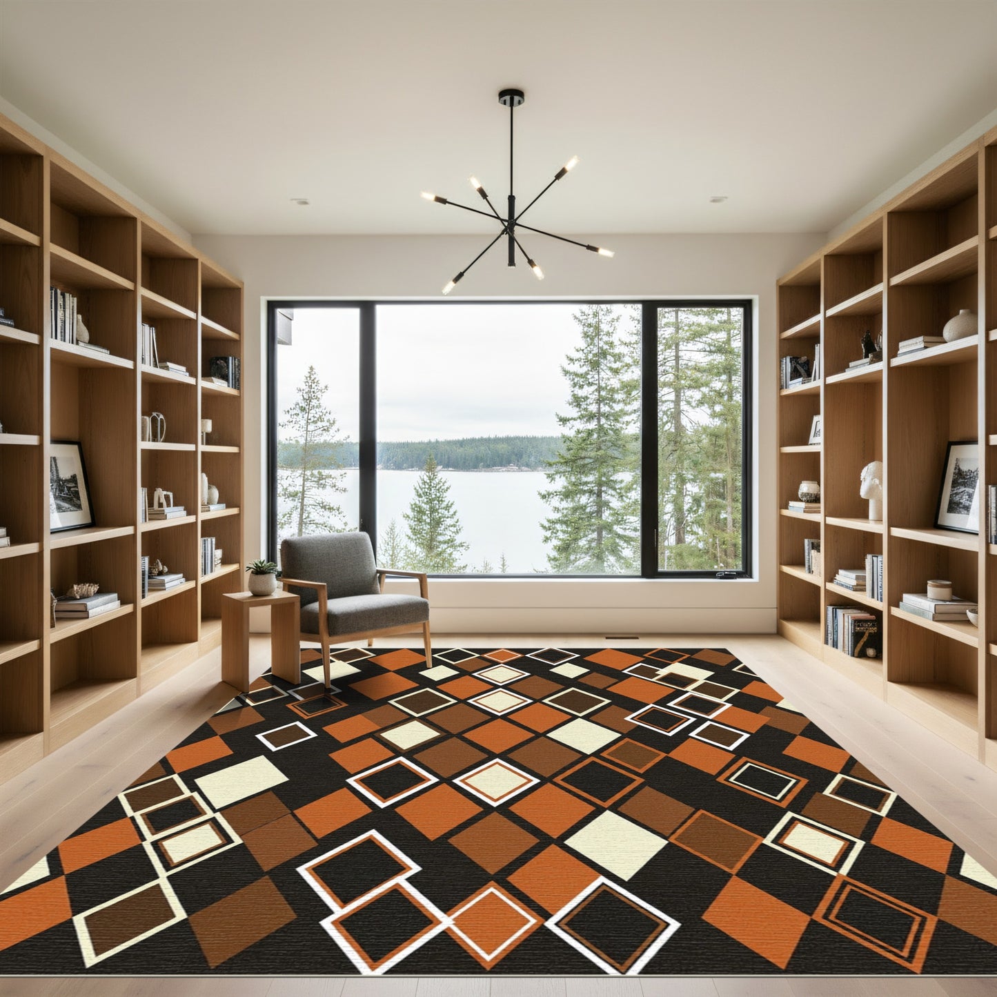 Geometric Diamond Array Rug