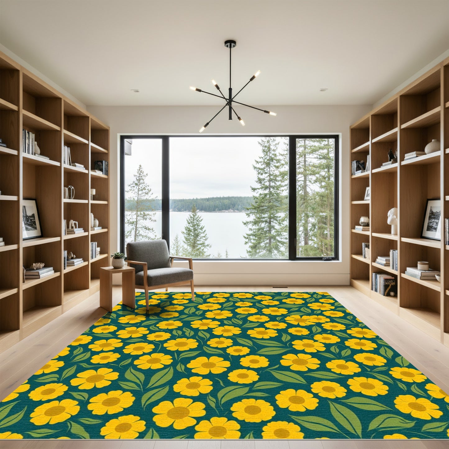 Golden Dahlia Botanical Repeats Rug