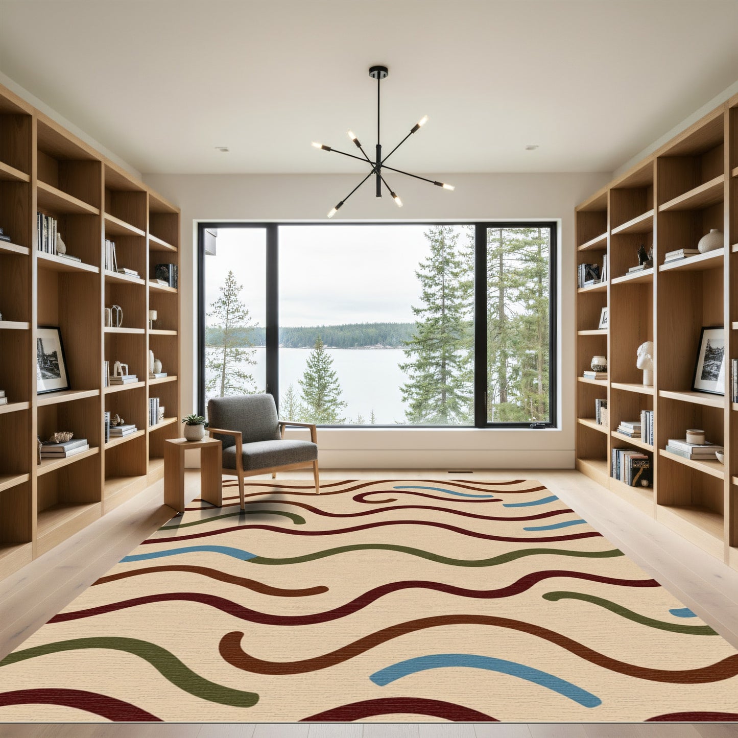 Earthy Tones Wavy Lines Rug