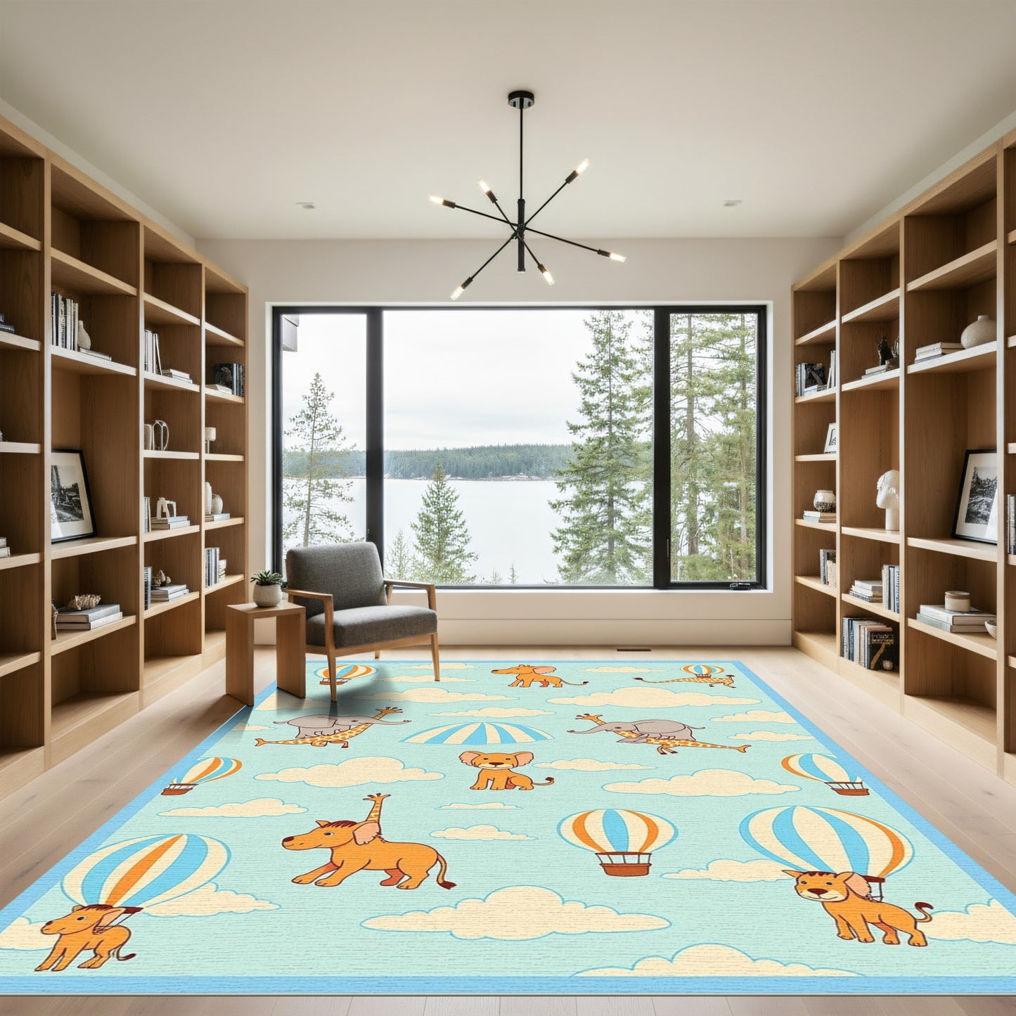 Sky Animals Hot Air Balloon Adventure Rug