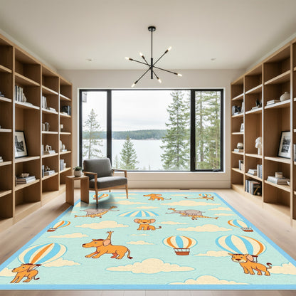Sky Animals Hot Air Balloon Adventure Rug