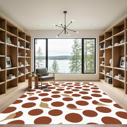 Brown Dot Leaf Accent Rug