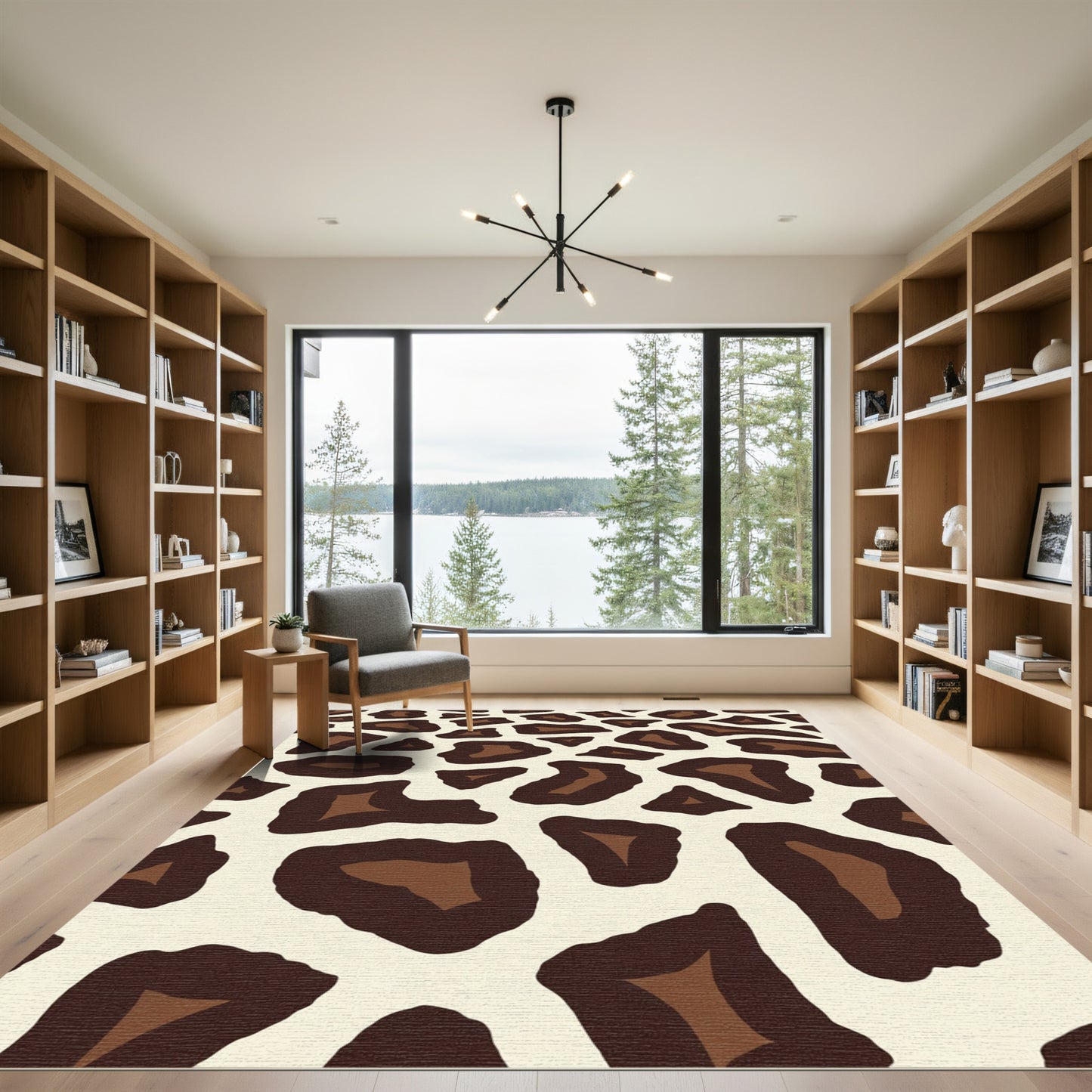 Earth Tones Spotted Animal Print Rug