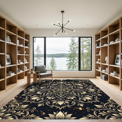 Grand Luminous Floral Mandala Rug