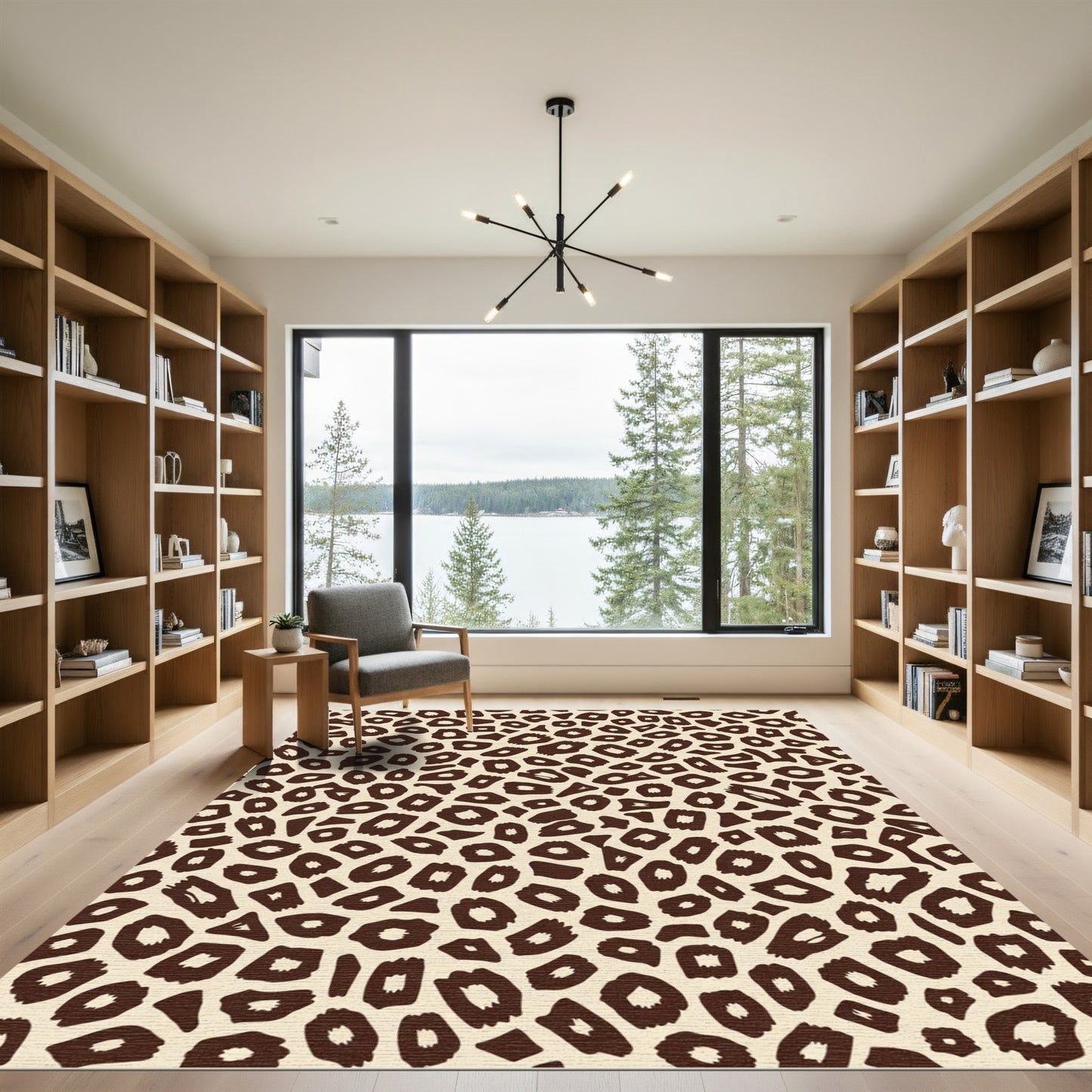 Brown Leopard Spots Texture Rug