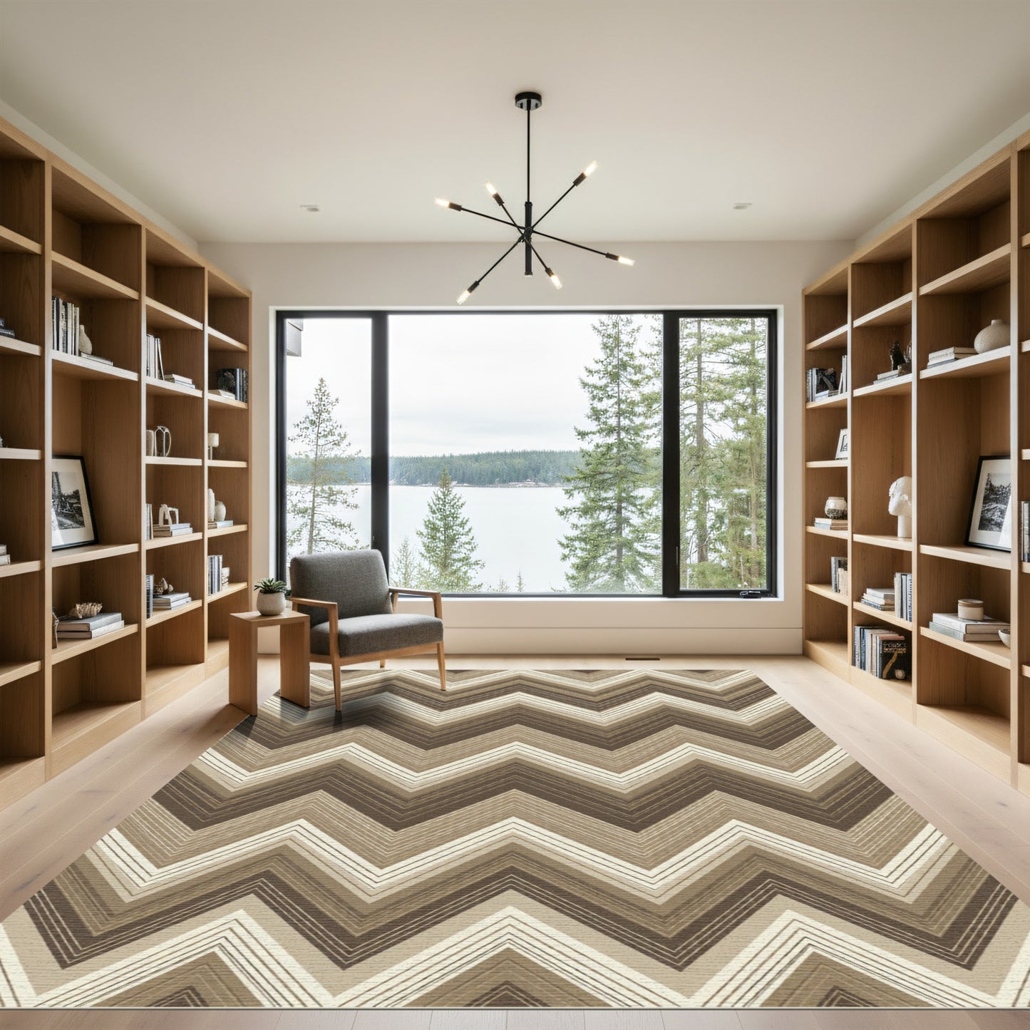 Earthy Tones Zigzag Stripe Rug