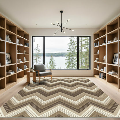 Earthy Tones Zigzag Stripe Rug