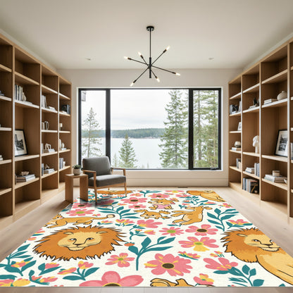 Whimsical Fauna Floral Garden Medley Rug