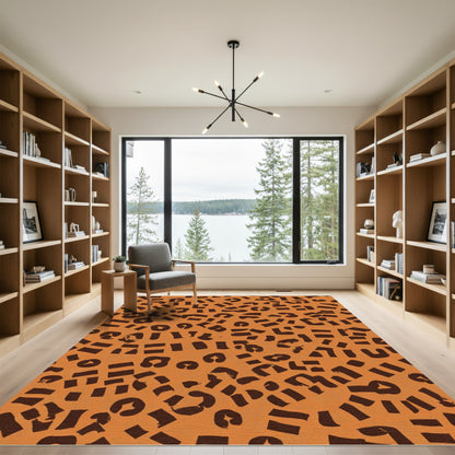 Brown Spotted Abstract Animal Hide Rug