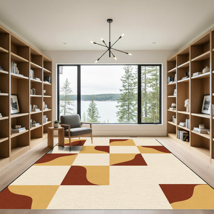 Shifting Squares Terra Cotta Geometric Rug
