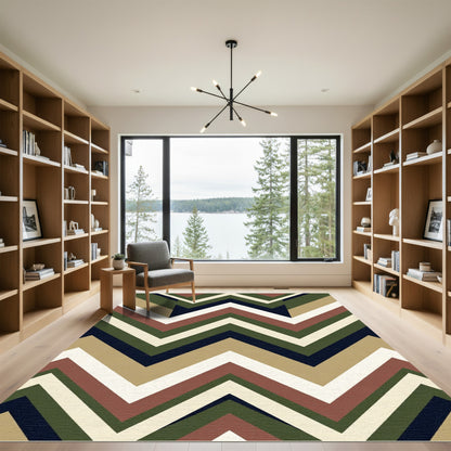Earth Tones Chevron Zigzag Rug
