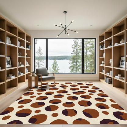 Brown Beige Spotty Spots Rug