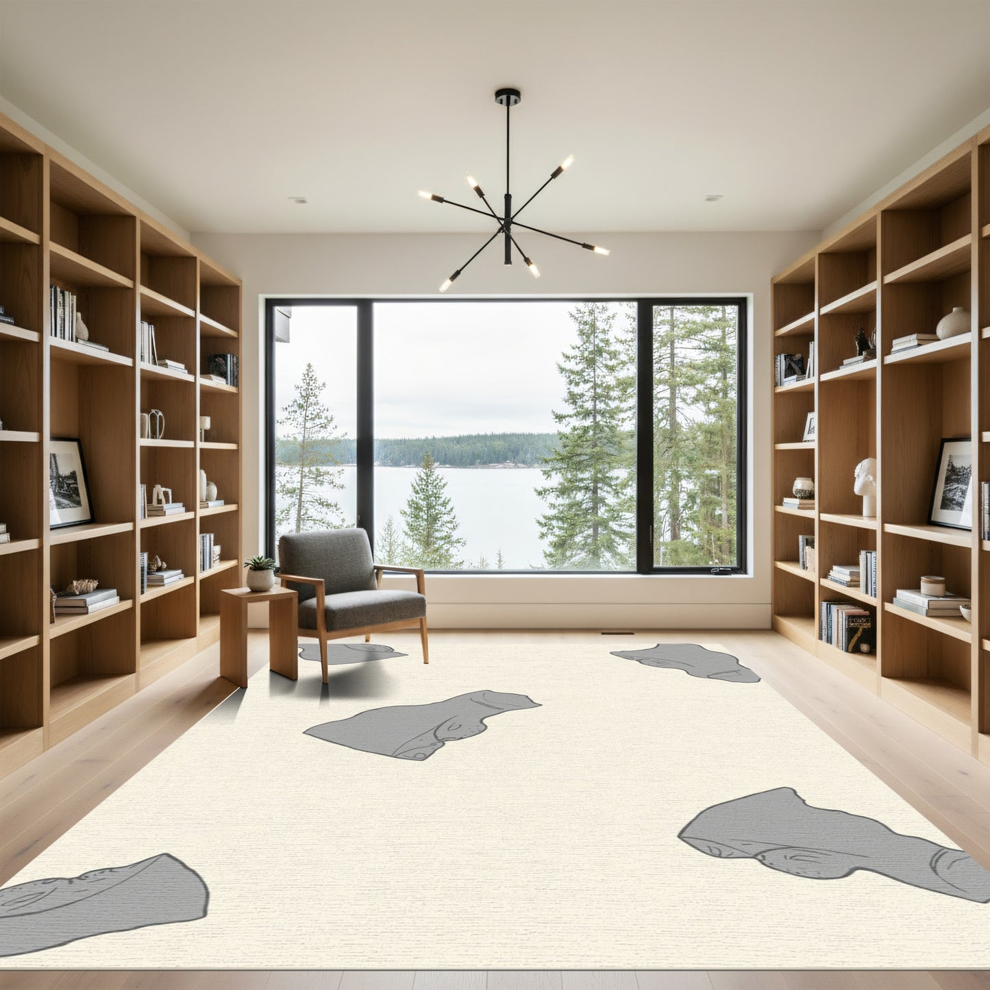 Gray Abstract Natural Form Rug