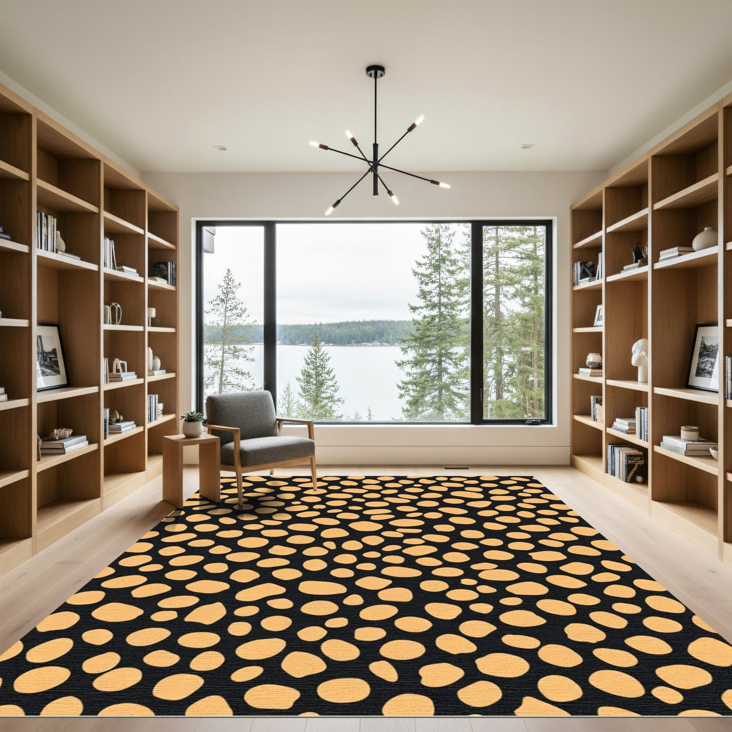 Bold Orange Spots Textured Rug