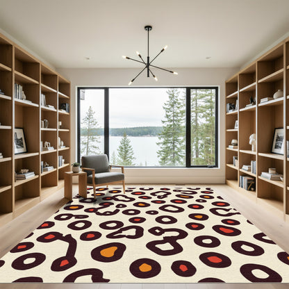 Bold Leopard Spots Ochre accents Rug