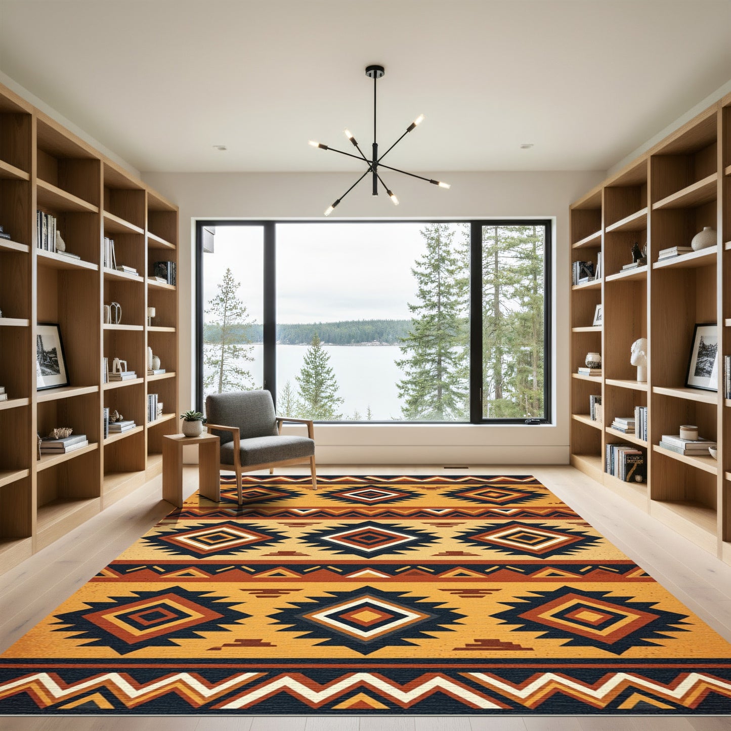 Geometric Earth Tone Southwestern Diamond Rug