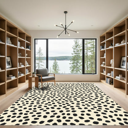 Black Ink Spots Cream Rug
