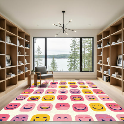 Happy Emoji Faces Smile Collection Rug