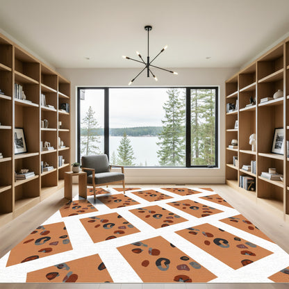 Terracotta Leopard Spotty Collection Rug