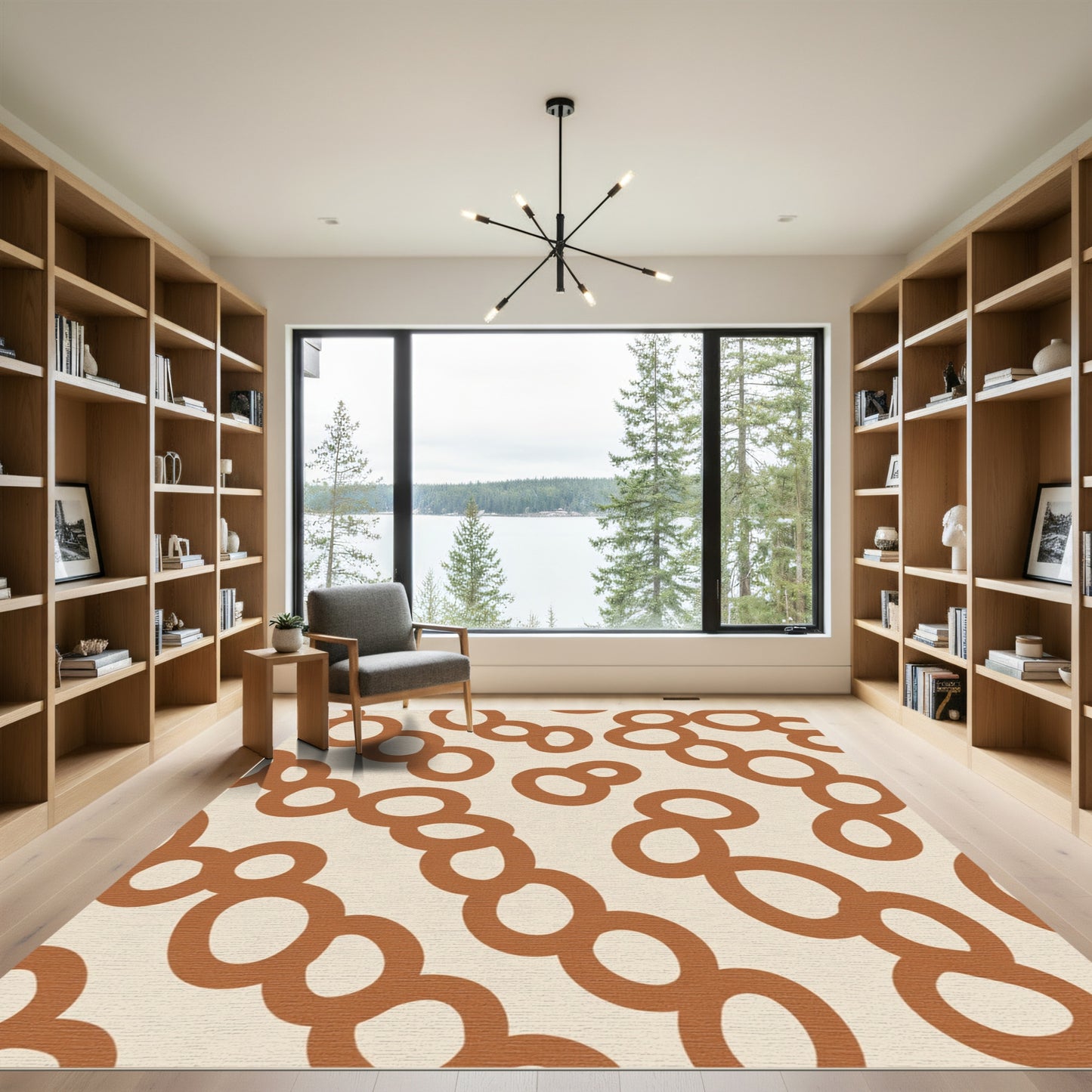 Caramel Chain Link Abstract Rug
