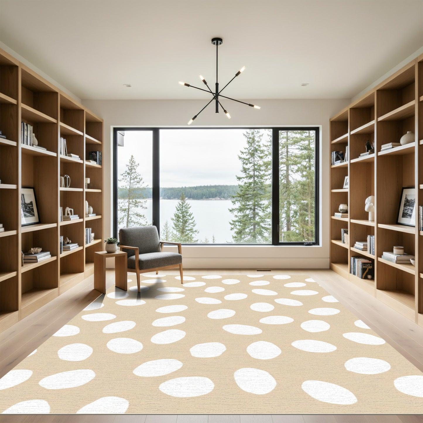 Sandy Beige White Speckled Organic Rug