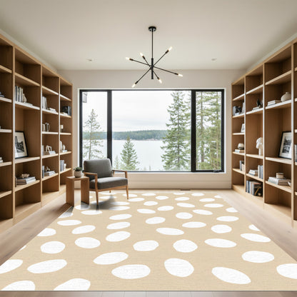 Sandy Beige White Speckled Organic Rug