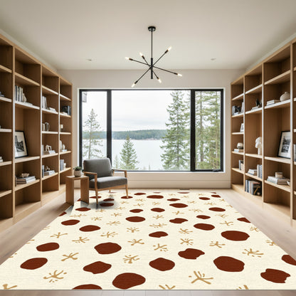 Cocoa Brown Spots Scattered Design Rug