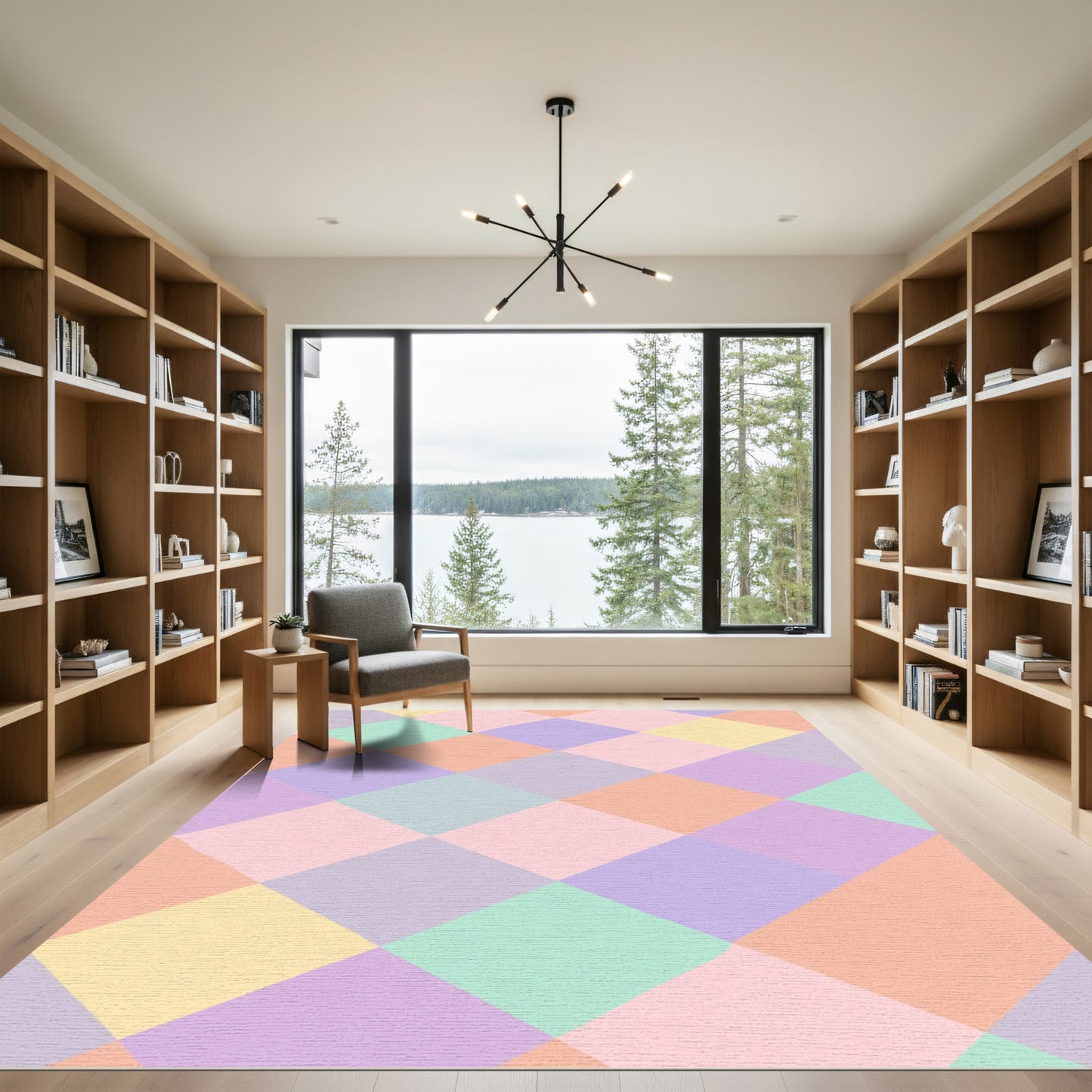 Pastel Diamond Quilted Harlequin Rug