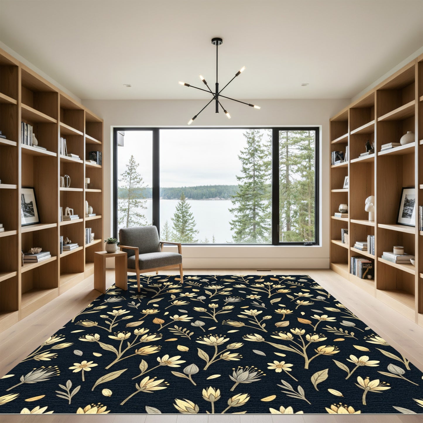 Golden Botanical Scatter Rug